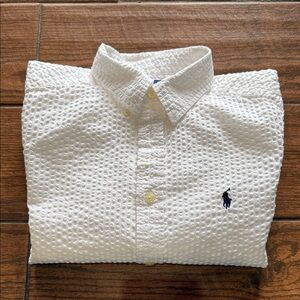 Polo by Ralph Lauren White Textured Casual Shirt